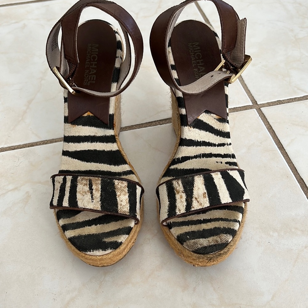 Michael Kors Zebra Print Wedges
